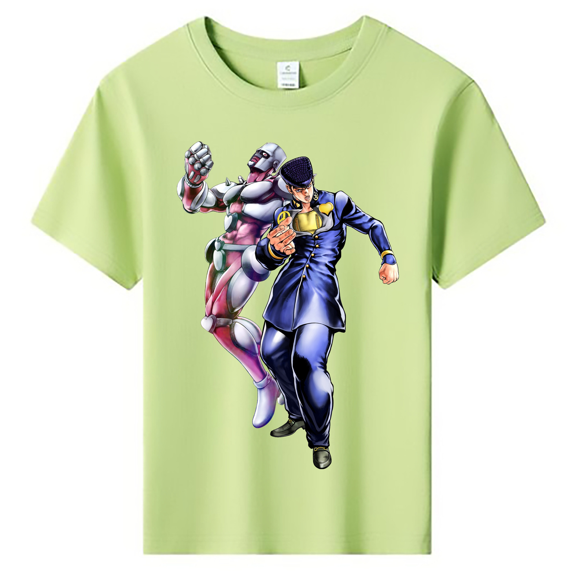 （画像用） ジョジョの奇妙な冒険 ひがしかた じょうすけ JoJo's Bizarre Adventure Higashikata Josuke 綿100％キッズTシャツ（フロントプリント）
